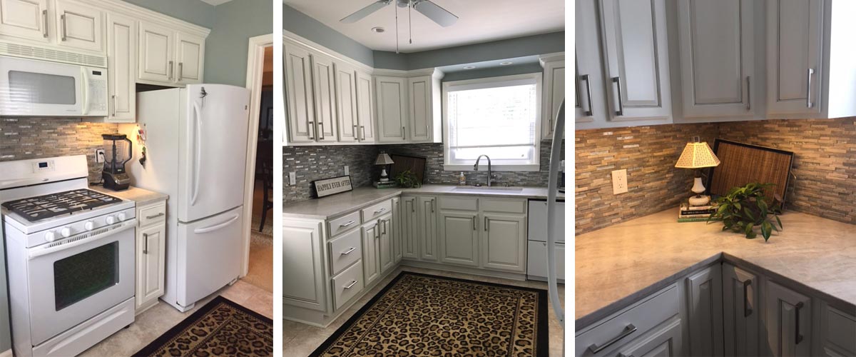 CUSTOM PAINTED CABINETS & KITCHEN